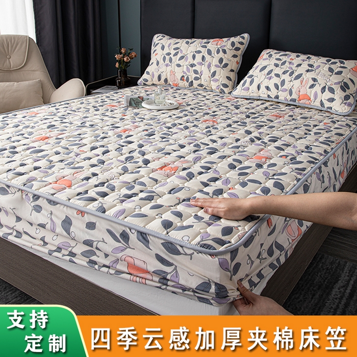 91家纺网 家纺一手货源 找家纺 （总）暖季 2025新款印花磨毛夹棉床笠,海豚湾,花中兔,几何空间,菊上花开,可爱狗狗,唯美,向阳花开,心动小兔,烟云