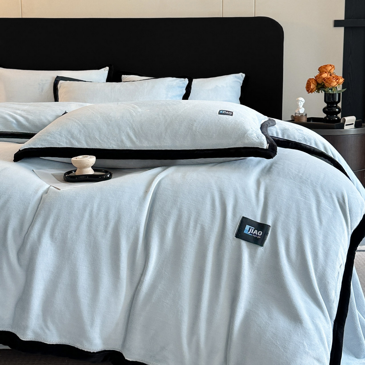 91家纺网 家纺一手货源 找家纺 （总）金麦家纺 2025新款牛奶绒撞色拼边四件套贝拉系列