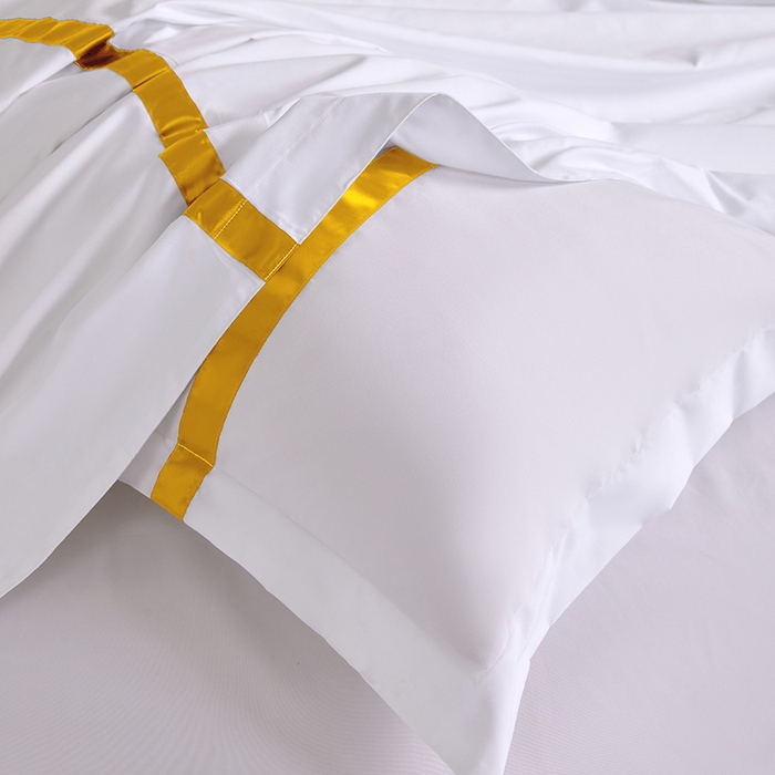 91家纺网 家纺一手货源 找家纺 （总）罗菲尼酒店用品 2025新款高仿棉织带酒店宾馆四件套套件经典织带款