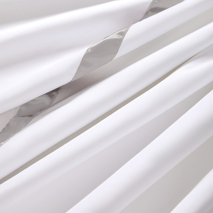 91家纺网 家纺一手货源 找家纺 罗菲尼酒店用品 2025新款高仿棉织带酒店宾馆四件套套件经典织带款 经典织带-浅灰