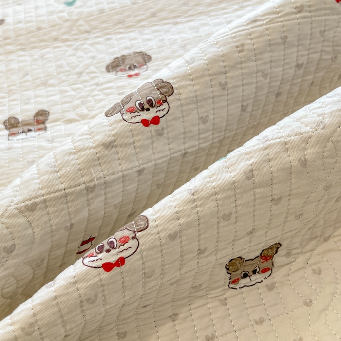 91家纺网 家纺一手货源 找家纺 沐纯家居 2025新款婴儿绒纯棉水洗床盖卡拉 -灰