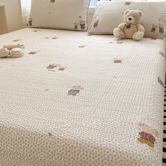 91家纺网 家纺一手货源 找家纺 沐纯家居 2025新款婴儿绒纯棉水洗床盖象博士-奶咖