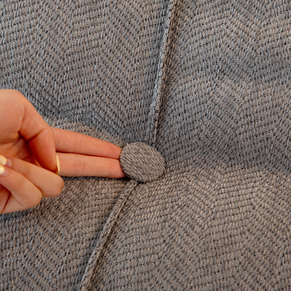 91家纺网 家纺一手货源 找家纺 沐沐家纺 2026新款人字纹床头靠背 浅灰