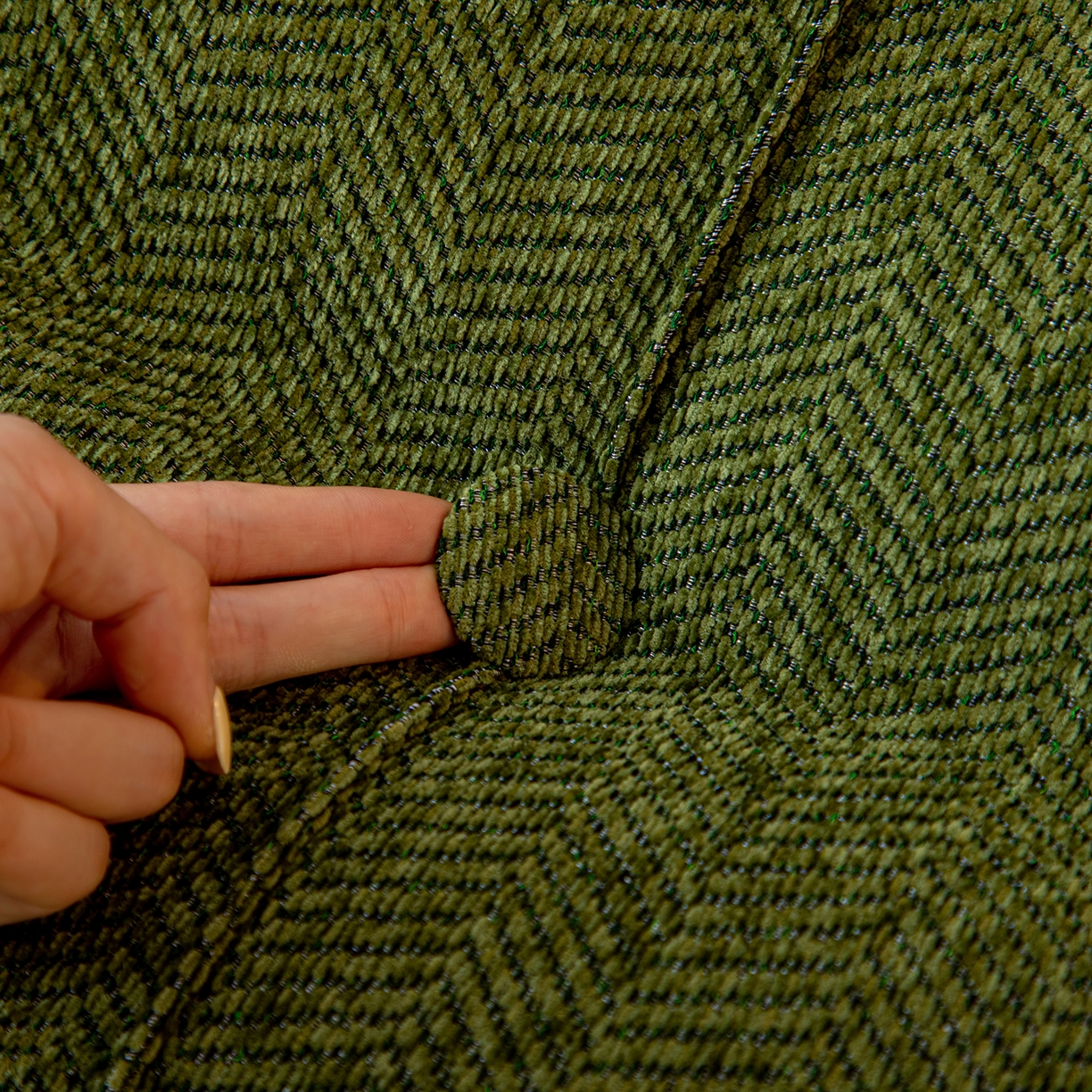 91家纺网 家纺一手货源 找家纺 沐沐家纺 2026新款人字纹床头靠背 墨玉绿