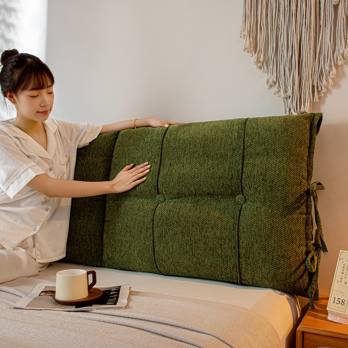 91家纺网 家纺一手货源 找家纺 （总）沐沐家纺 2026新款人字纹床头靠背