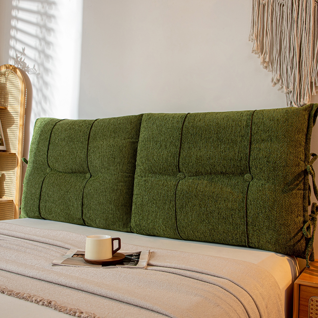 91家纺网 家纺一手货源 找家纺 （总）沐沐家纺 2026新款人字纹床头靠背