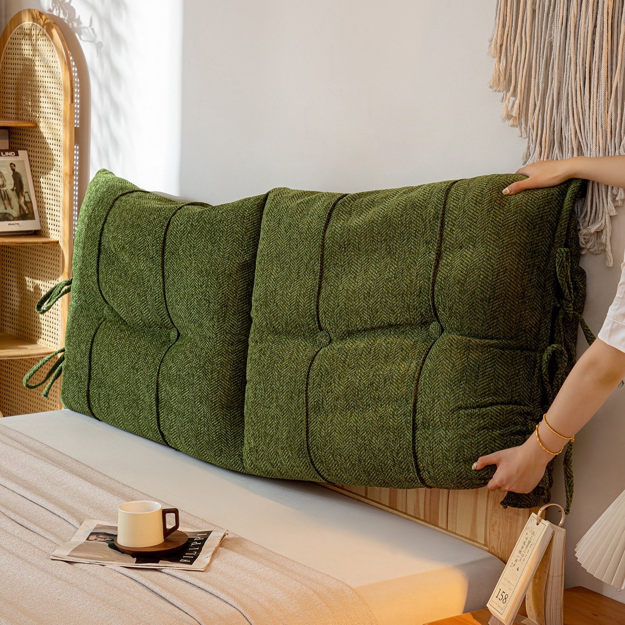 91家纺网 家纺一手货源 找家纺 （总）沐沐家纺 2026新款人字纹床头靠背