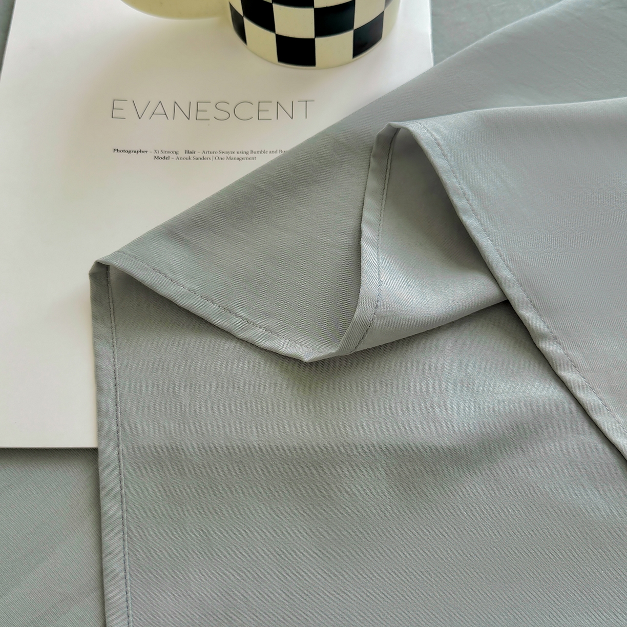 91家纺网 家纺一手货源 找家纺 十一家居 2025年新款ins风A类母婴级亲肤云朵水洗棉单床单 烟灰