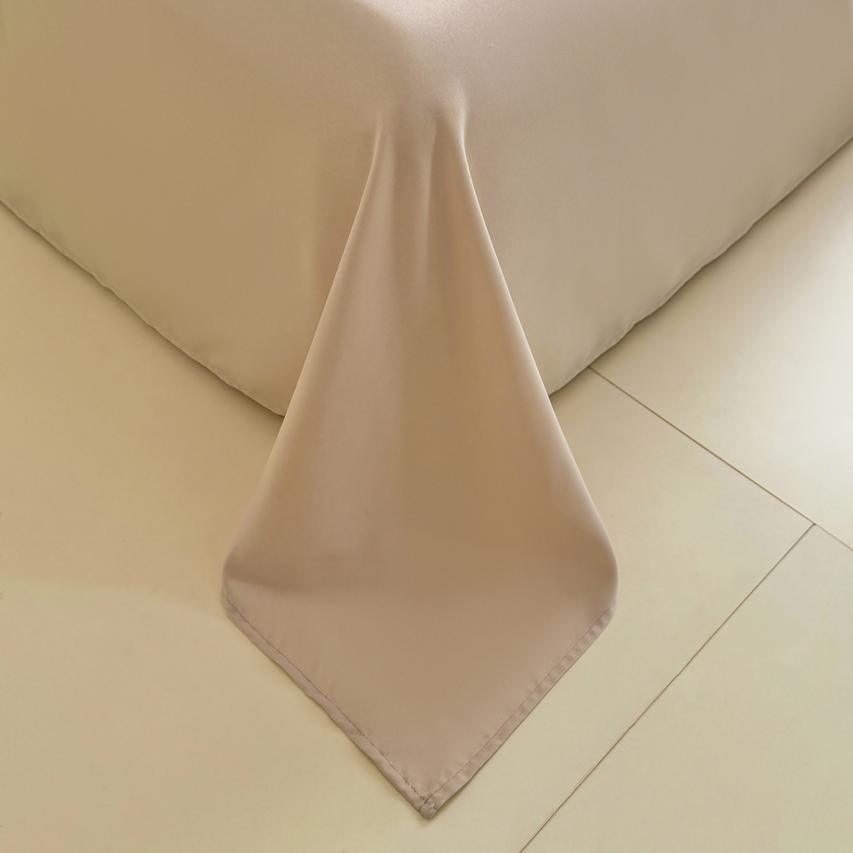 91家纺网 家纺一手货源 找家纺 十一家居 2025年新款ins风A类母婴级亲肤云朵水洗棉单床单 卡其