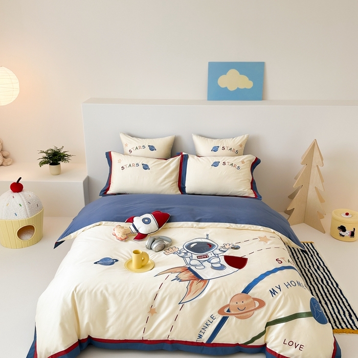 （总）西西家居 2025新款100支长绒棉 澳棉四件套-银河骑手