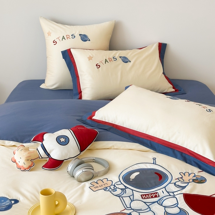 91家纺网 家纺一手货源 找家纺 （总）西西家居 2025新款100支长绒棉 澳棉四件套-银河骑手