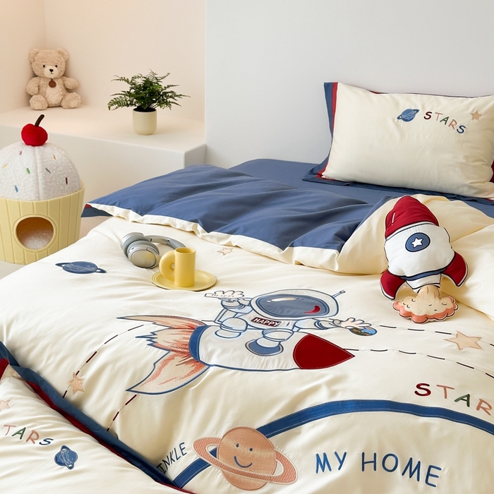 91家纺网 家纺一手货源 找家纺 （总）西西家居 2025新款100支长绒棉 澳棉四件套-银河骑手