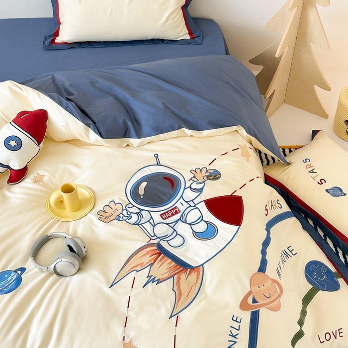 91家纺网 家纺一手货源 找家纺 （总）西西家居 2025新款100支长绒棉 澳棉四件套-银河骑手