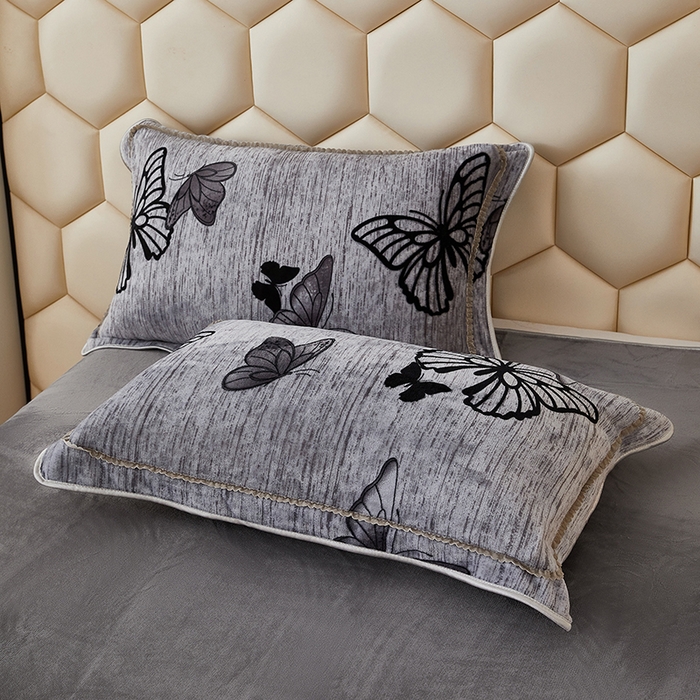 91家纺网 家纺一手货源 找家纺 凤杰 2025新款高克重7斤加厚印花牛奶绒金貂法莱绒四件套 唯美