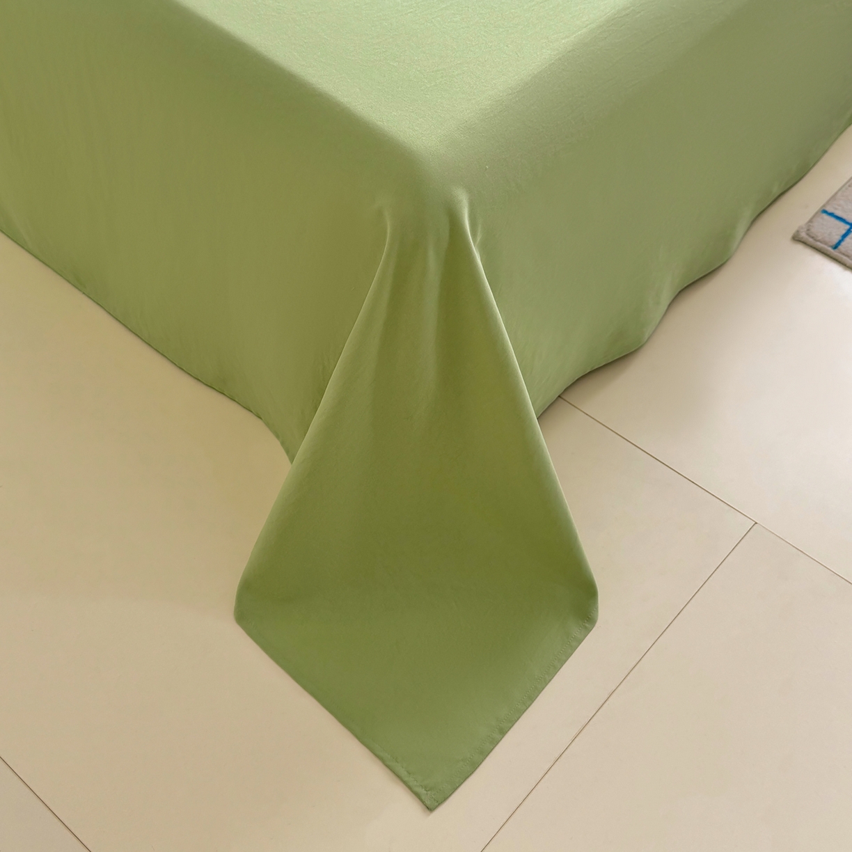 91家纺网 家纺一手货源 找家纺 十一家居 2025年新款ins风A类母婴级亲肤云朵水洗棉单床单 松绿