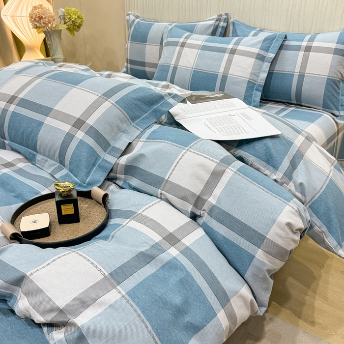 91家纺网 家纺一手货源 找家纺 木易家居 2026新款100%全棉纯棉加厚四件套（礼盒包装）（提供买家秀） 北海道-蓝
