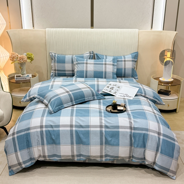 91家纺网 家纺一手货源 找家纺 木易家居 2026新款100%全棉纯棉加厚四件套（礼盒包装）（提供买家秀） 北海道-蓝