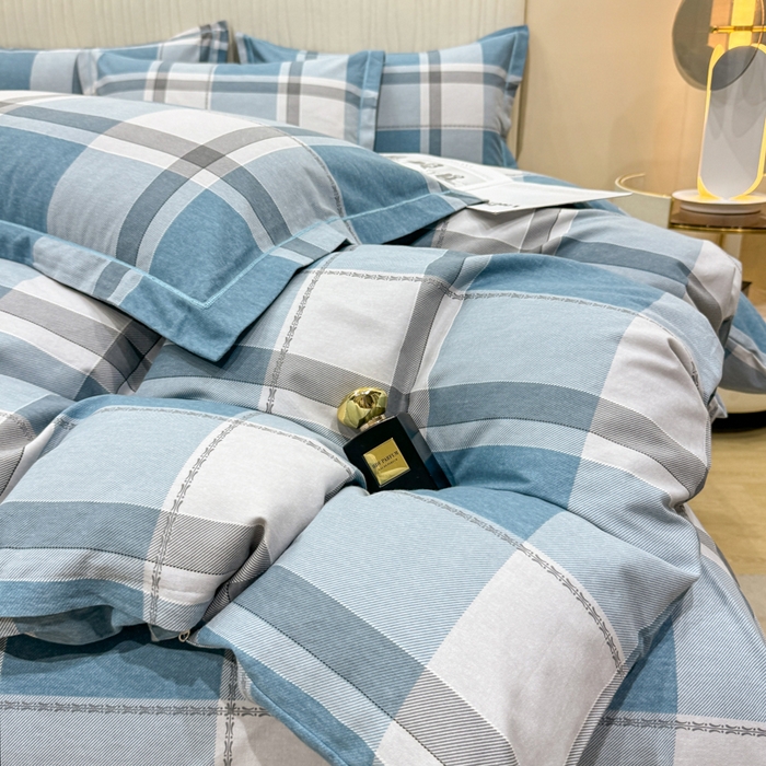 91家纺网 家纺一手货源 找家纺 木易家居 2026新款100%全棉纯棉加厚四件套（礼盒包装）（提供买家秀） 北海道-蓝