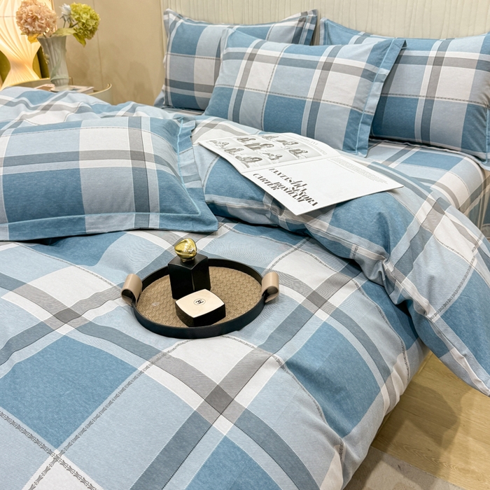 91家纺网 家纺一手货源 找家纺 木易家居 2026新款100%全棉纯棉加厚四件套（礼盒包装）（提供买家秀） 北海道-蓝