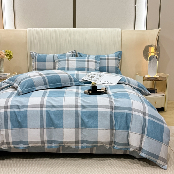 91家纺网 家纺一手货源 找家纺 木易家居 2026新款100%全棉纯棉加厚四件套（礼盒包装）（提供买家秀） 北海道-蓝