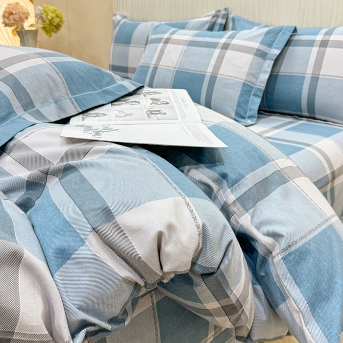 91家纺网 家纺一手货源 找家纺 木易家居 2026新款100%全棉纯棉加厚四件套（礼盒包装）（提供买家秀） 北海道-蓝