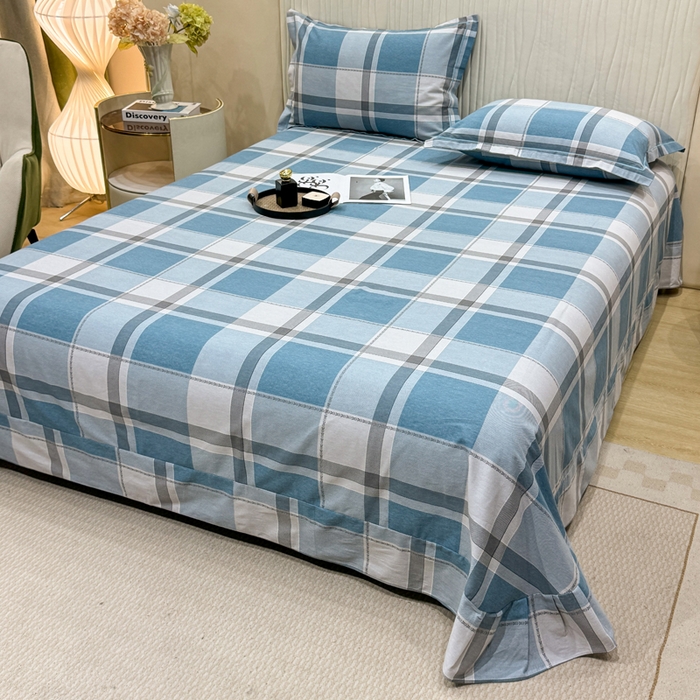 91家纺网 家纺一手货源 找家纺 木易家居 2026新款100%全棉纯棉加厚四件套（礼盒包装）（提供买家秀） 北海道-蓝