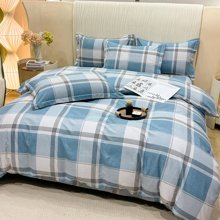 91家纺网 家纺一手货源 找家纺 木易家居 2026新款100%全棉纯棉加厚四件套（礼盒包装）（提供买家秀） 北海道-蓝