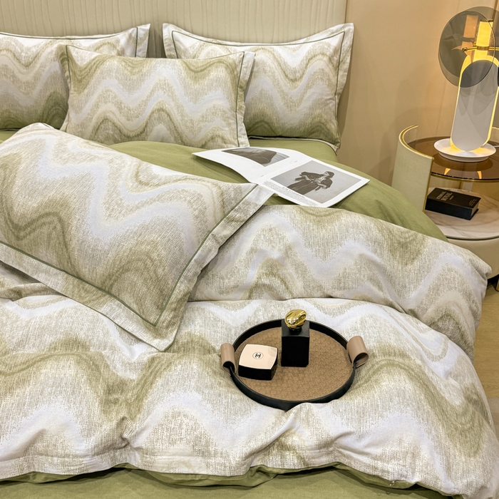 91家纺网 家纺一手货源 找家纺 木易家居 2026新款100%全棉纯棉加厚四件套（礼盒包装）（提供买家秀）风生水起-绿