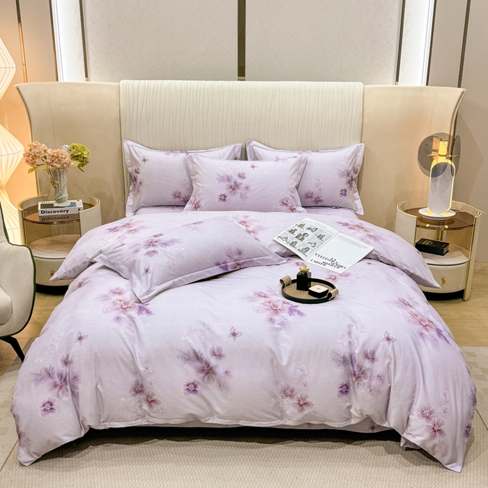 91家纺网 家纺一手货源 找家纺 木易家居 2026新款100%全棉纯棉加厚四件套（礼盒包装）（提供买家秀）花开富贵