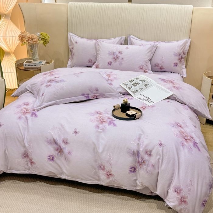 91家纺网 家纺一手货源 找家纺 木易家居 2026新款100%全棉纯棉加厚四件套（礼盒包装）（提供买家秀）花开富贵