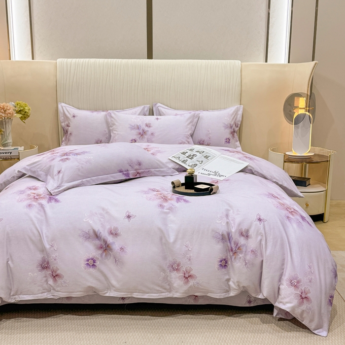 91家纺网 家纺一手货源 找家纺 木易家居 2026新款100%全棉纯棉加厚四件套（礼盒包装）（提供买家秀）花开富贵