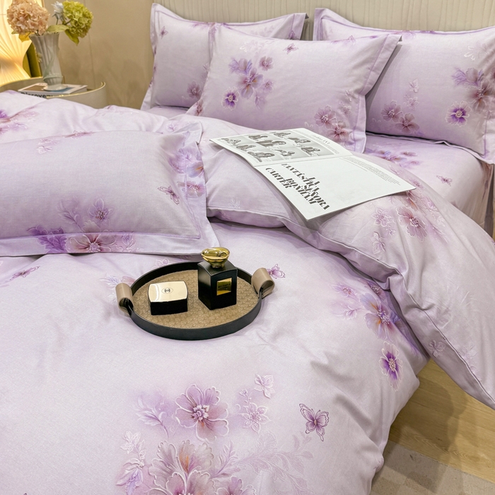 91家纺网 家纺一手货源 找家纺 木易家居 2026新款100%全棉纯棉加厚四件套（礼盒包装）（提供买家秀）花开富贵