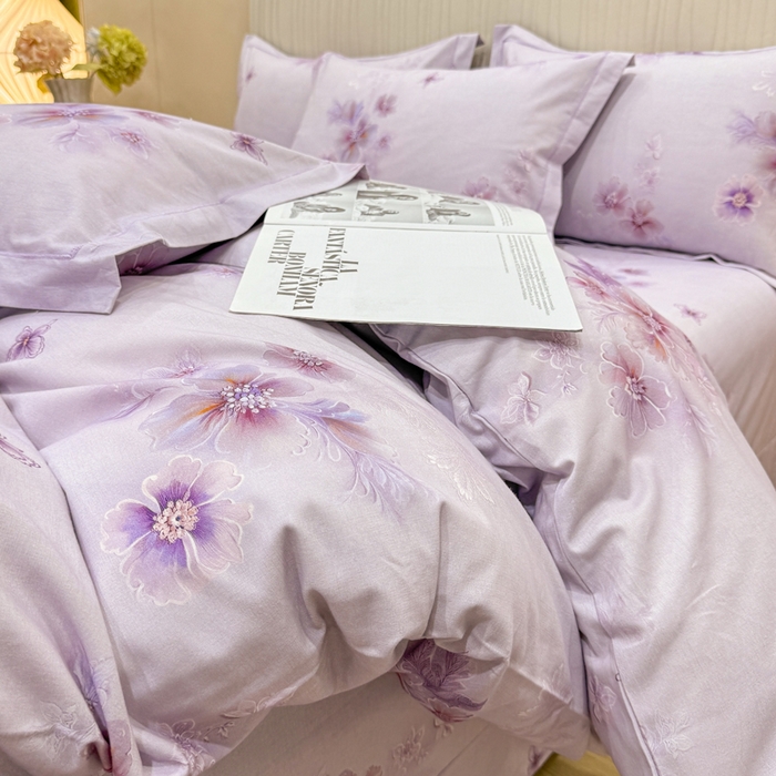 91家纺网 家纺一手货源 找家纺 木易家居 2026新款100%全棉纯棉加厚四件套（礼盒包装）（提供买家秀）花开富贵