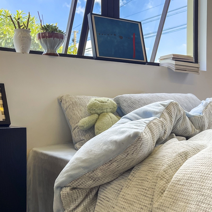 91家纺网 家纺一手货源 找家纺 （总）捌月 2025冬季新款软绵绵华夫格棉加绒系列四件套