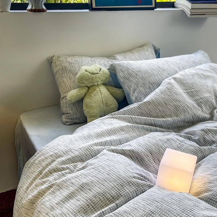 91家纺网 家纺一手货源 找家纺 （总）捌月 2025冬季新款软绵绵华夫格棉加绒系列四件套