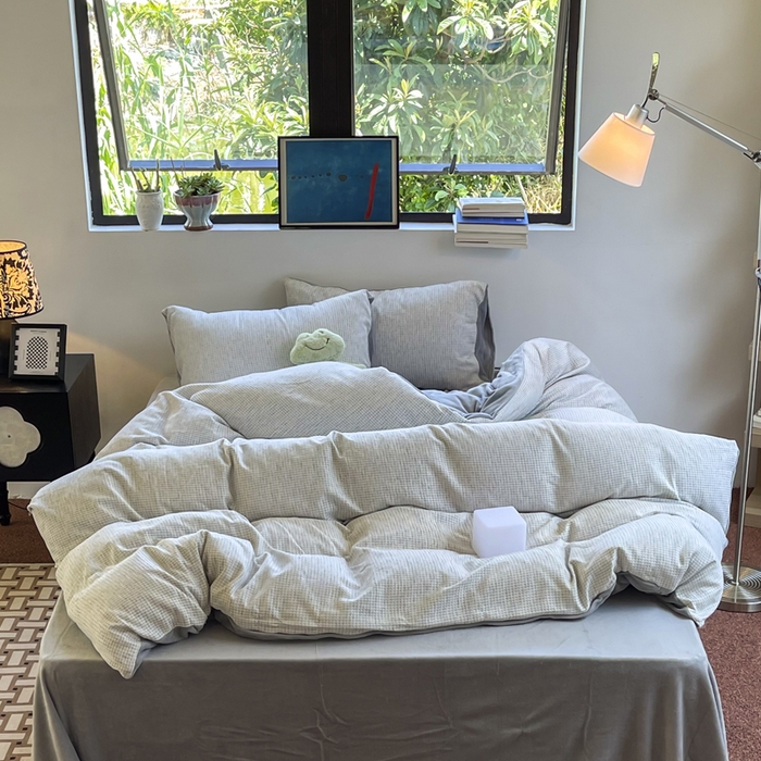 91家纺网 家纺一手货源 找家纺 （总）捌月 2025冬季新款软绵绵华夫格棉加绒系列四件套