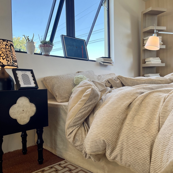 91家纺网 家纺一手货源 找家纺 捌月 2025冬季新款软绵绵华夫格棉加绒系列四件套 华夫格-浅卡其