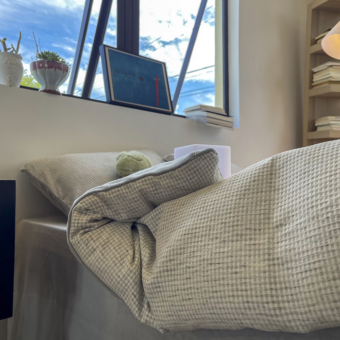 91家纺网 家纺一手货源 找家纺 捌月 2025冬季新款软绵绵华夫格棉加绒系列四件套 华夫格-静谧灰