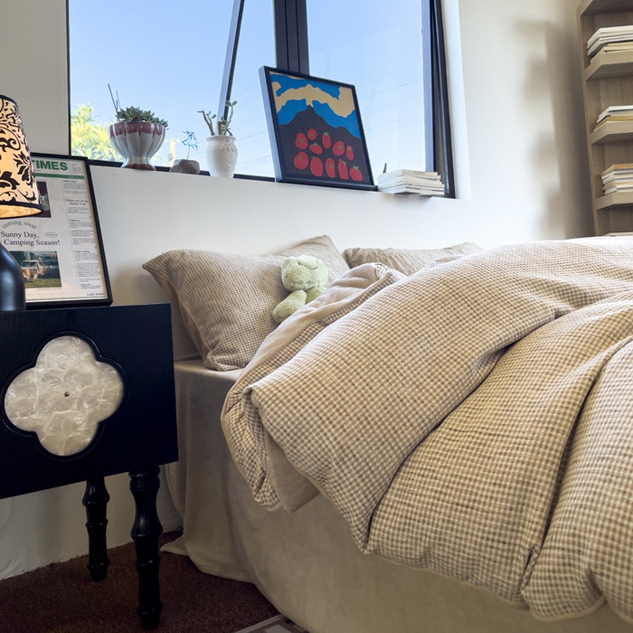 91家纺网 家纺一手货源 找家纺 捌月 2025冬季新款软绵绵华夫格棉加绒系列四件套 华夫格-浅卡其