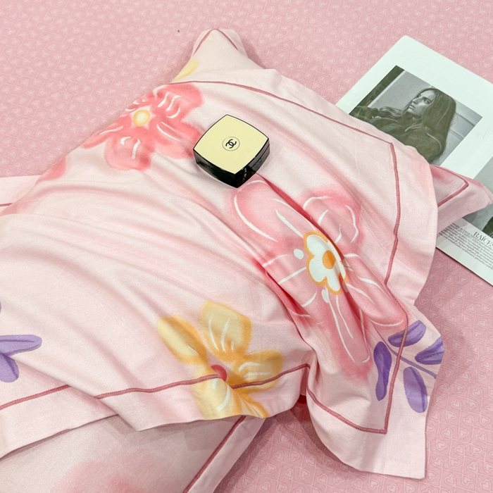 91家纺网 家纺一手货源 找家纺 木易家居 2026新款100%全棉纯棉加厚四件套（礼盒包装）（提供买家秀）四季海棠