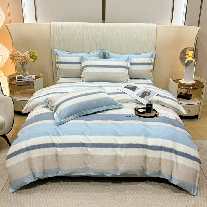 91家纺网 家纺一手货源 找家纺 木易家居 2026新款100%全棉纯棉加厚四件套（礼盒包装）（提供买家秀）信条主义-蓝