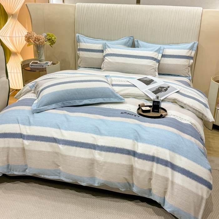 91家纺网 家纺一手货源 找家纺 木易家居 2026新款100%全棉纯棉加厚四件套（礼盒包装）（提供买家秀）信条主义-蓝