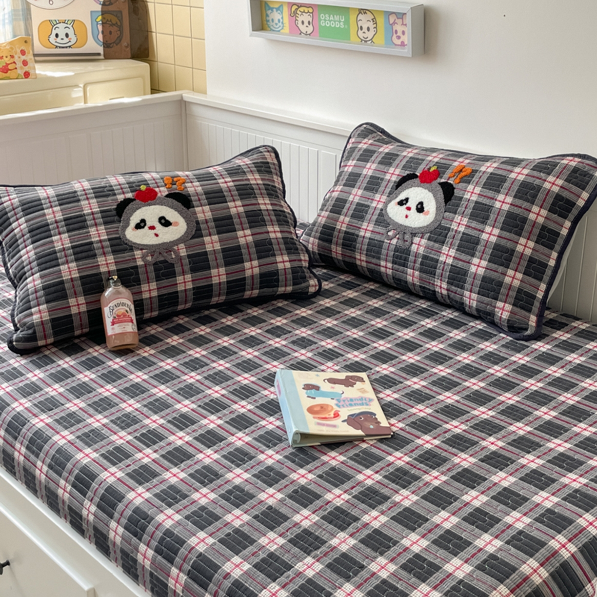 老帅的工厂店 2025新款A类云感懒人冬季一体被床盖四件套 憨憨熊猫