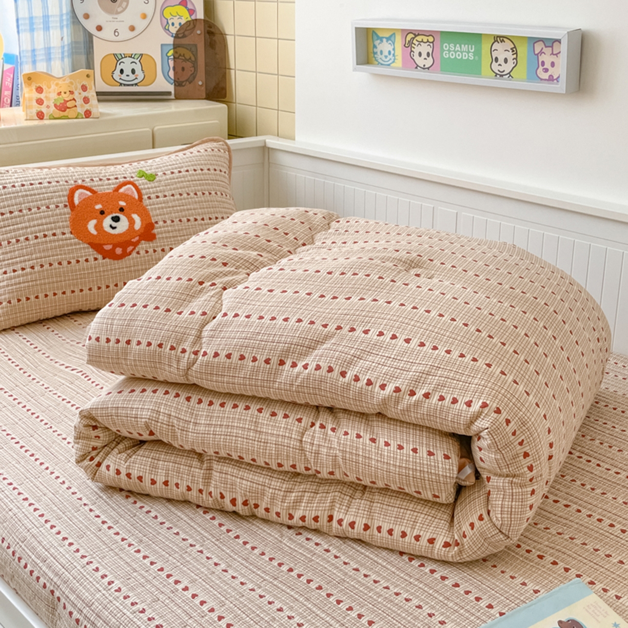 91家纺网 家纺一手货源 找家纺 老帅的工厂店 2025新款A类云感懒人冬季一体被床盖四件套 美美狐