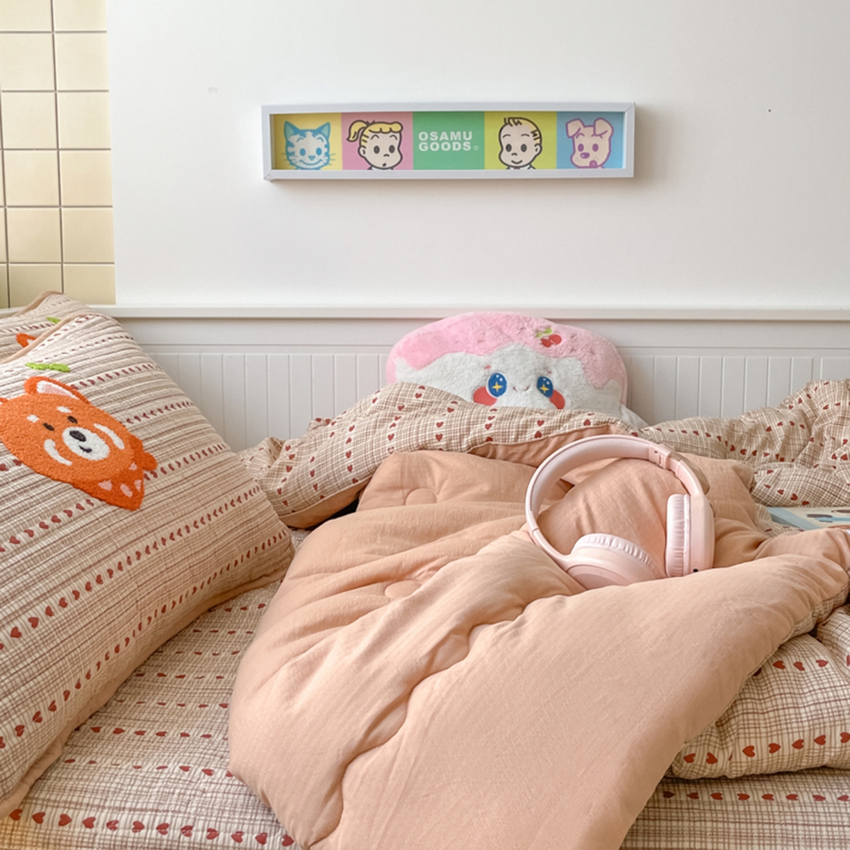 91家纺网 家纺一手货源 找家纺 老帅的工厂店 2025新款A类云感懒人冬季一体被床盖四件套 美美狐