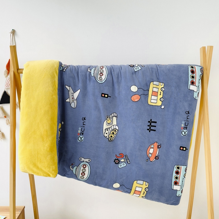 91家纺网 家纺一手货源 找家纺 嗨生活 2025新款加厚230克牛奶绒儿童三件套幼儿园三件套 总动员