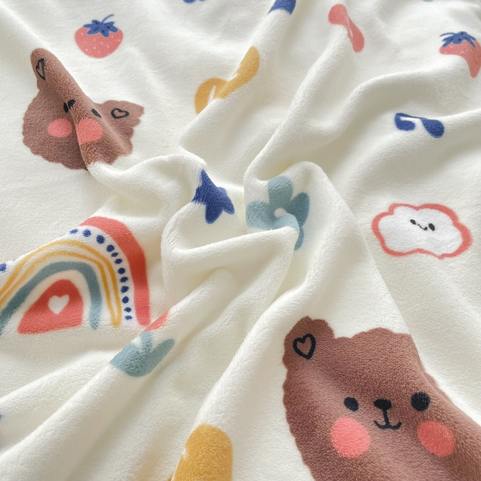 91家纺网 家纺一手货源 找家纺 嗨生活 2025新款加厚230克牛奶绒儿童三件套幼儿园三件套 嘟嘟熊