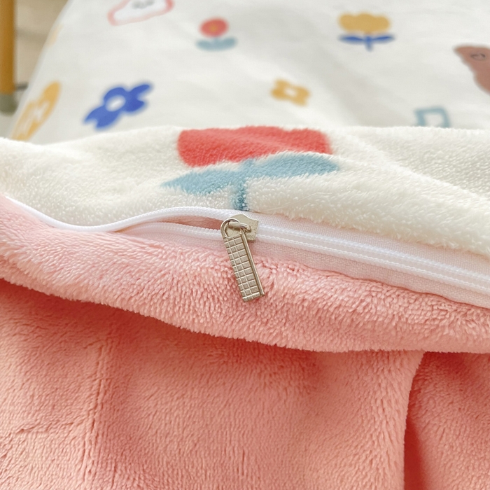 91家纺网 家纺一手货源 找家纺 （总）嗨生活 2025新款加厚230克牛奶绒儿童三件套幼儿园三件套