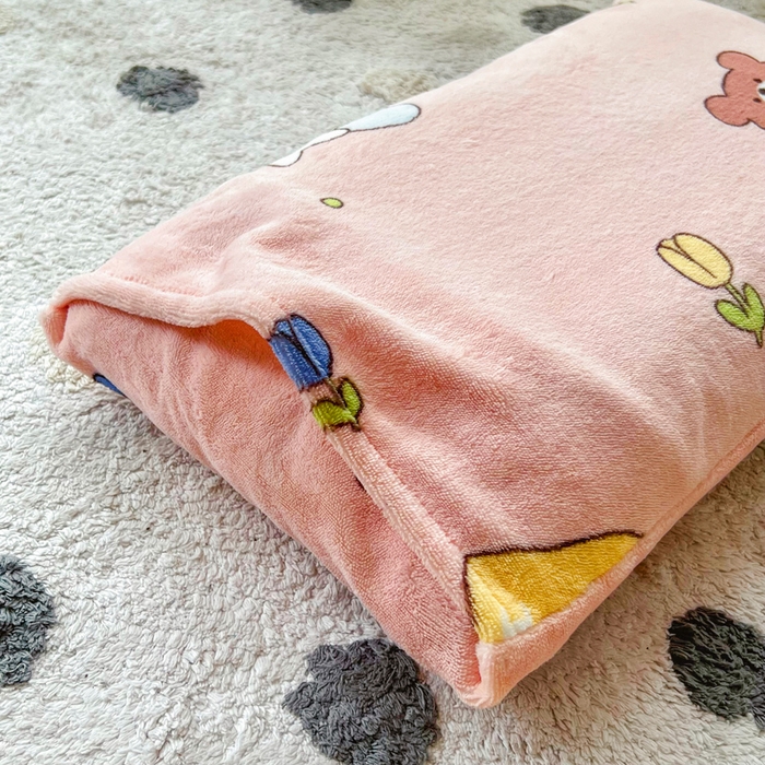 91家纺网 家纺一手货源 找家纺 嗨生活 2025新款加厚230克牛奶绒儿童三件套幼儿园三件套 花园女孩