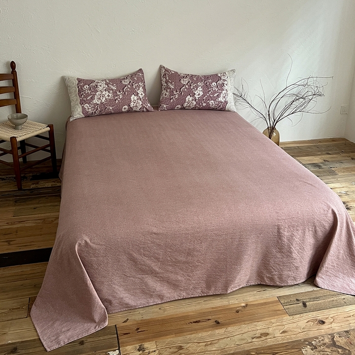 91家纺网 家纺一手货源 找家纺 仟网汇 2025新款亚麻复古花边系列四件套铃兰